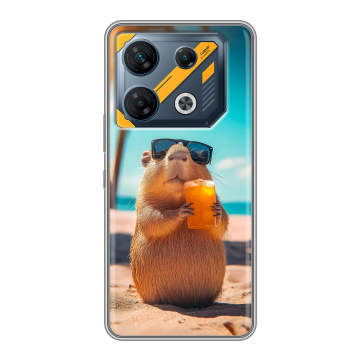 Силиконовый чехол на Infinix GT 10 Pro с принтом Капибара