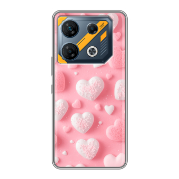 Силиконовый чехол на Infinix GT 10 Pro с принтом Сердечки