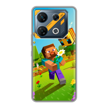 Силиконовый чехол на Infinix GT 10 Pro с принтом Майнкрафт Minecraft