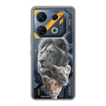 Силиконовый чехол на Infinix GT 10 Pro с принтом Львы Силиконовый чехол на Infinix GT 10 Pro с принтом Львы