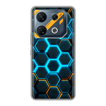Силиконовый чехол на Infinix GT 10 Pro с принтом Неоновые соты Силиконовый чехол на Infinix GT 10 Pro с принтом Неоновые соты