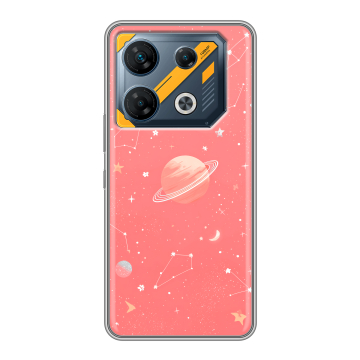 Силиконовый чехол на Infinix GT 10 Pro с принтом Розовый космос Силиконовый чехол на Infinix GT 10 Pro с принтом Розовый космос