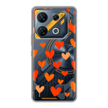Силиконовый чехол на Infinix GT 10 Pro с принтом Сердечки Силиконовый чехол на Infinix GT 10 Pro с принтом Сердечки