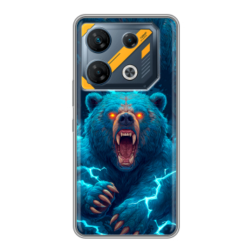 Силиконовый чехол на Infinix GT 10 Pro с принтом Медведь Силиконовый чехол на Infinix GT 10 Pro с принтом Медведь