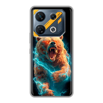Силиконовый чехол на Infinix GT 10 Pro с принтом Медведь Силиконовый чехол на Infinix GT 10 Pro с принтом Медведь