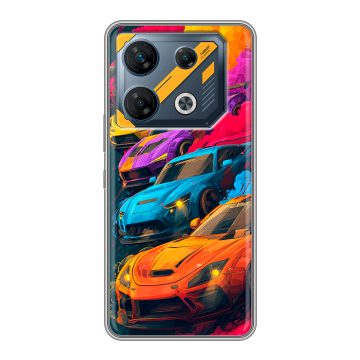 Силиконовый чехол на Infinix GT 10 Pro с принтом Тачки Силиконовый чехол на Infinix GT 10 Pro с принтом Тачки