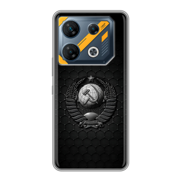 Силиконовый чехол на Infinix GT 10 Pro с принтом Герб Флаг СССР
