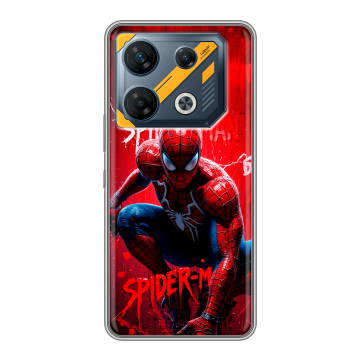 Силиконовый чехол на Infinix GT 10 Pro с принтом Spiderman Человек паук Силиконовый чехол на Infinix GT 10 Pro с принтом Spiderman Человек паук