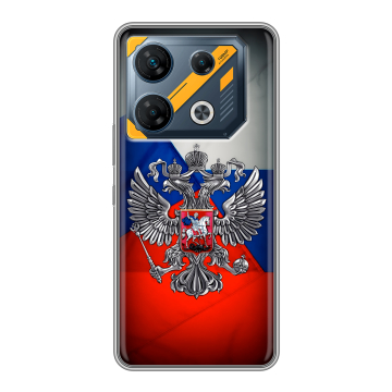 Силиконовый чехол на Infinix GT 10 Pro с принтом Флаг России