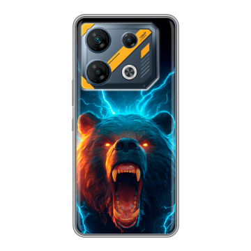 Силиконовый чехол на Infinix GT 10 Pro с принтом Медведь Силиконовый чехол на Infinix GT 10 Pro с принтом Медведь