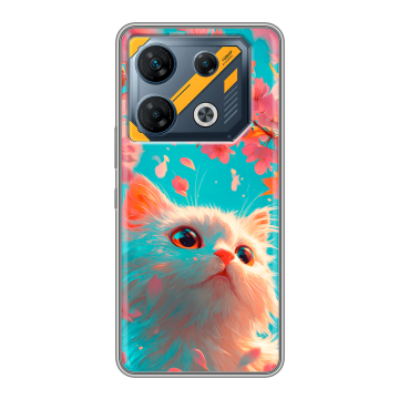 Силиконовый чехол на Infinix GT 10 Pro с принтом Красивый кот Силиконовый чехол на Infinix GT 10 Pro с принтом Красивый кот