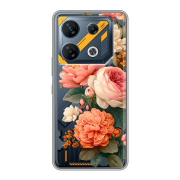 Силиконовый чехол на Infinix GT 10 Pro с принтом цветы Силиконовый чехол на Infinix GT 10 Pro с принтом цветы