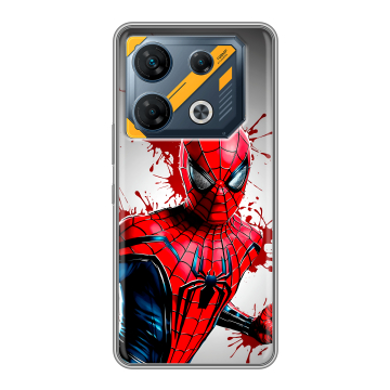 Силиконовый чехол на Infinix GT 10 Pro с принтом Spiderman Человек паук