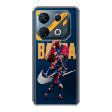 Силиконовый чехол на Infinix GT 10 Pro с принтом Барселона Barca Yamal 