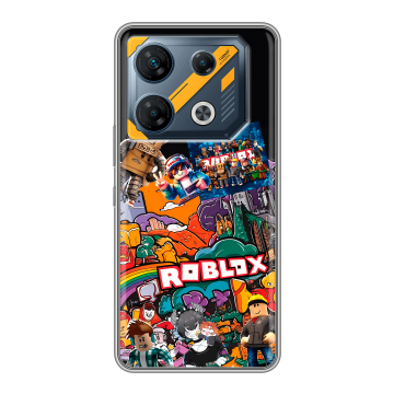 Силиконовый чехол на Infinix GT 10 Pro с принтом Roblox Роблокс