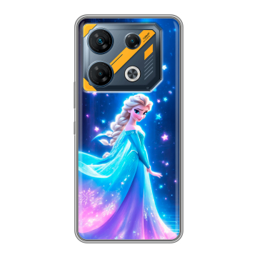 Силиконовый чехол на Infinix GT 10 Pro с принтом Холодное сердце Frozen
