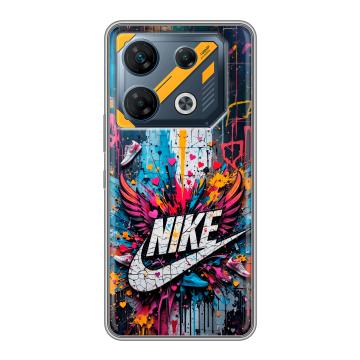 Силиконовый чехол на Infinix GT 10 Pro с принтом Nike Найк