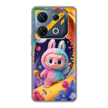Силиконовый чехол на Infinix GT 10 Pro с принтом Labubu Лабубу