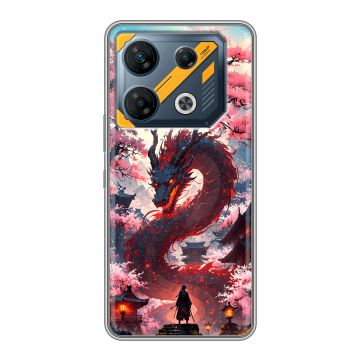 Силиконовый чехол на Infinix GT 10 Pro с принтом Дракон Японский