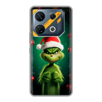 Силиконовый чехол на Infinix GT 10 Pro с принтом Гринч Новый год Рождество Силиконовый чехол на Infinix GT 10 Pro с принтом Гринч Новый год Рождество