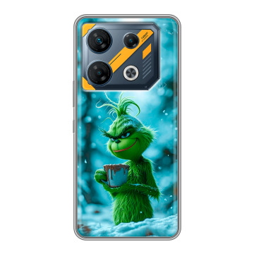 Силиконовый чехол на Infinix GT 10 Pro с принтом Новый год гринч Силиконовый чехол на Infinix GT 10 Pro с принтом Новый год гринч