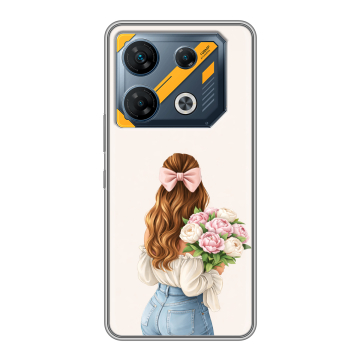 Силиконовый чехол на Infinix GT 10 Pro с принтом женский