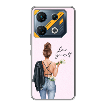 Силиконовый чехол на Infinix GT 10 Pro с принтом женский