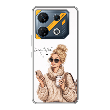 Силиконовый чехол на Infinix GT 10 Pro с принтом женский