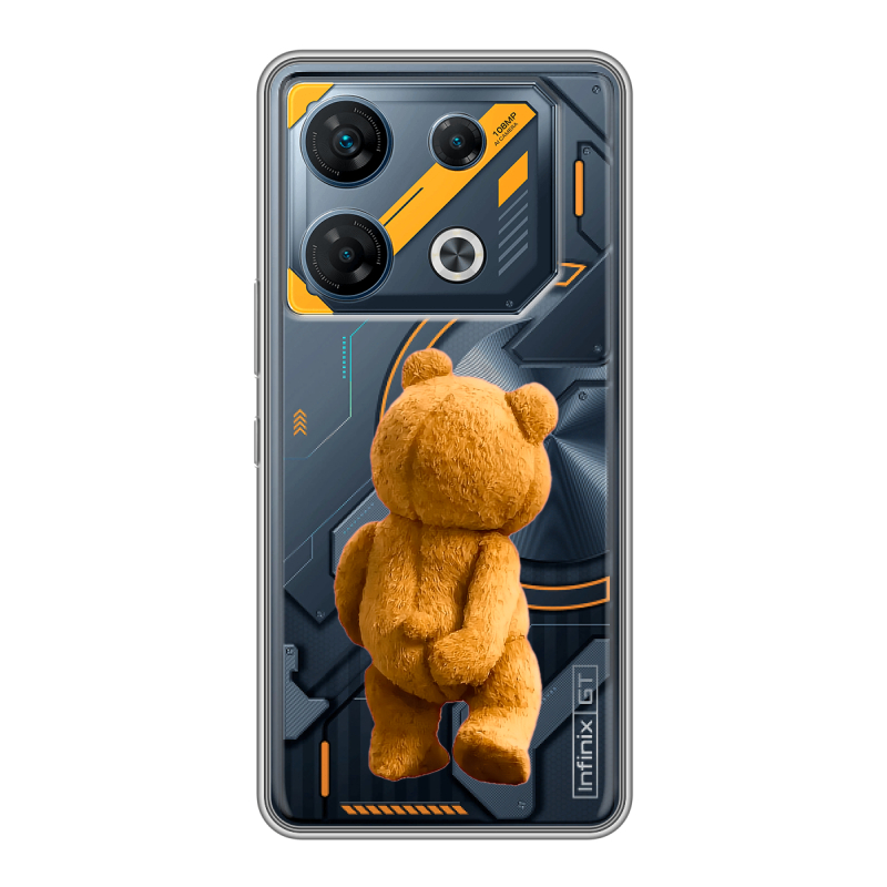 Силиконовый чехол на Infinix GT 10 Pro с принтом Медведь Силиконовый чехол на Infinix GT 10 Pro с принтом Медведь