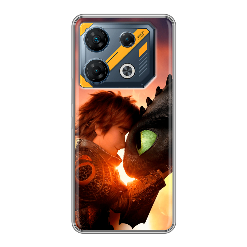 Силиконовый чехол на Infinix GT 10 Pro с принтом Как приручить дракона Силиконовый чехол на Infinix GT 10 Pro с принтом Как приручить дракона