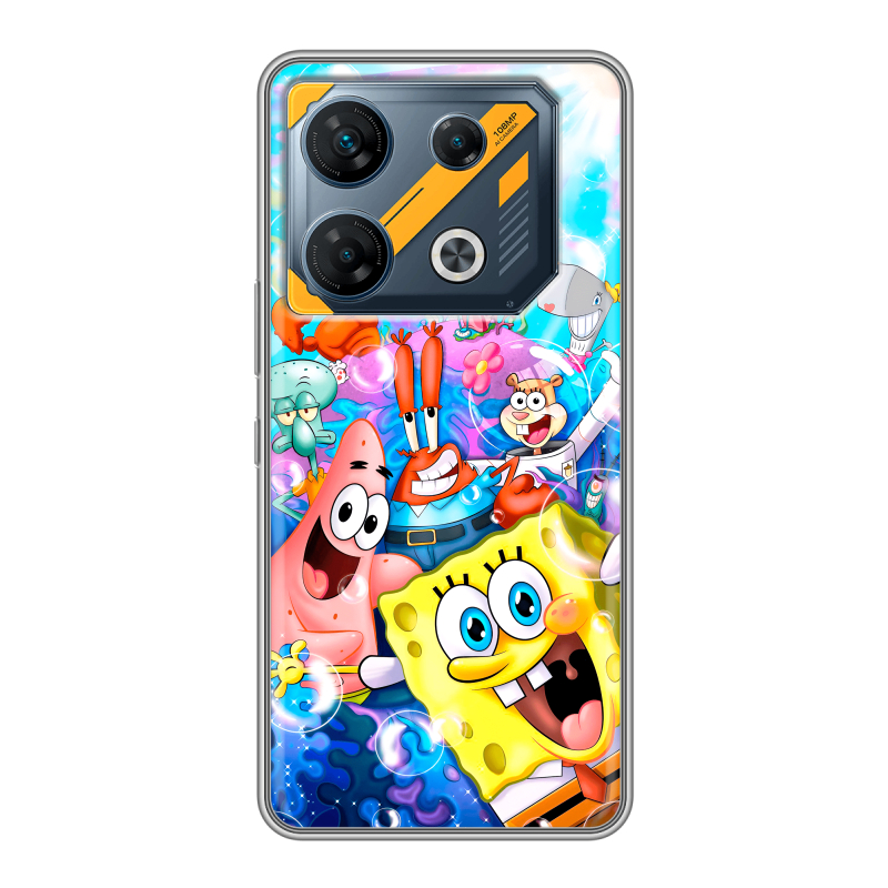 Силиконовый чехол на Infinix GT 10 Pro с принтом спанчбоб спанч боб Силиконовый чехол на Infinix GT 10 Pro с принтом спанчбоб спанч боб