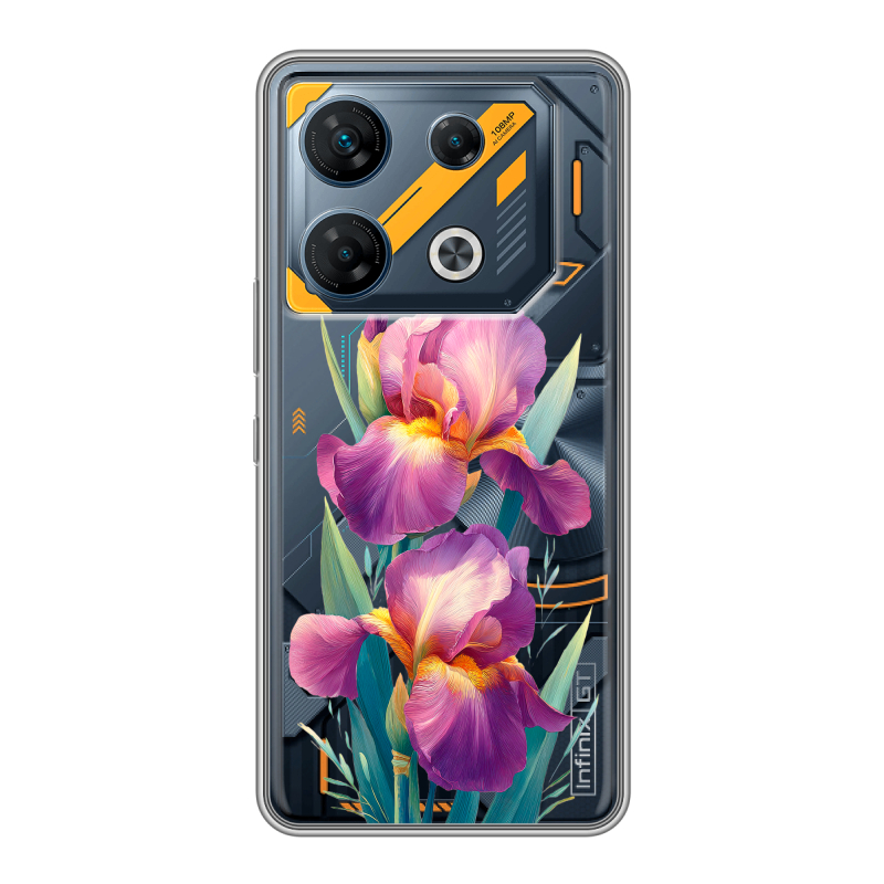 Силиконовый чехол на Infinix GT 10 Pro с принтом Цветы орхидеи Силиконовый чехол на Infinix GT 10 Pro с принтом Цветы орхидеи