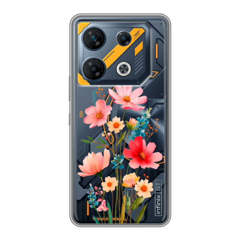 Силиконовый чехол на Infinix GT 10 Pro с принтом Цветы Силиконовый чехол на Infinix GT 10 Pro с принтом Цветы