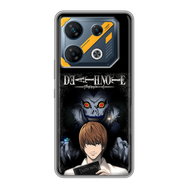Силиконовый чехол на Infinix GT 10 Pro с принтом Death note Тетрадь смерти Силиконовый чехол на Infinix GT 10 Pro с принтом Death note Тетрадь смерти