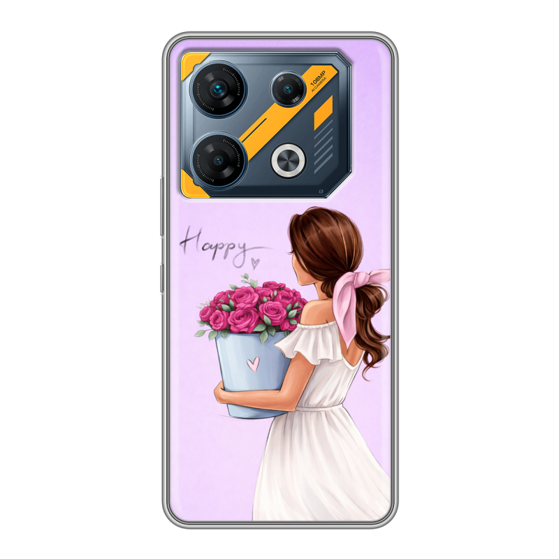 Силиконовый чехол на Infinix GT 10 Pro с принтом женский Силиконовый чехол на Infinix GT 10 Pro с принтом женский