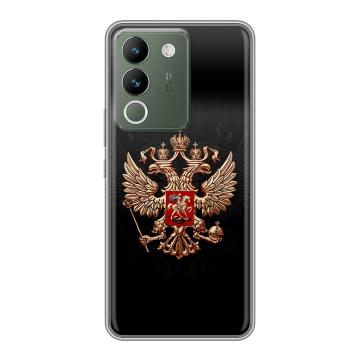 Силиконовый чехол на Vivo V29e с принтом Герб России Силиконовый чехол на Vivo V29e с принтом Герб России