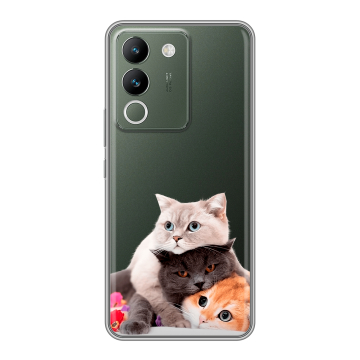 Силиконовый чехол на Vivo V29e с принтом Кошки Силиконовый чехол на Vivo V29e с принтом Кошки