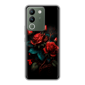 Силиконовый чехол на Vivo V29e с принтом Розы красные