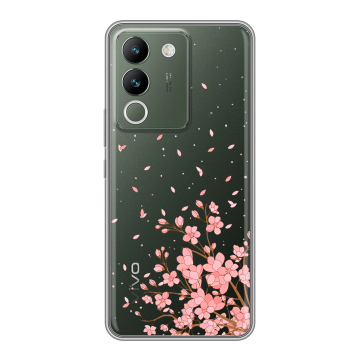 Силиконовый чехол на Vivo V29e с принтом Ветка сакуры