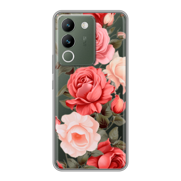 Силиконовый чехол на Vivo V29e с принтом Розы