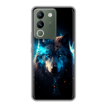Силиконовый чехол на Vivo V29e с принтом Волк ночной Силиконовый чехол на Vivo V29e с принтом Волк ночной