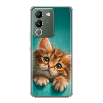 Силиконовый чехол на Vivo V29e с принтом котенок Силиконовый чехол на Vivo V29e с принтом котенок