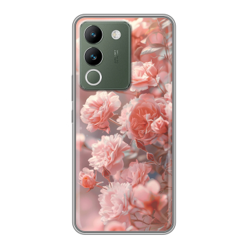 Силиконовый чехол на Vivo V29e с принтом Розовые розы