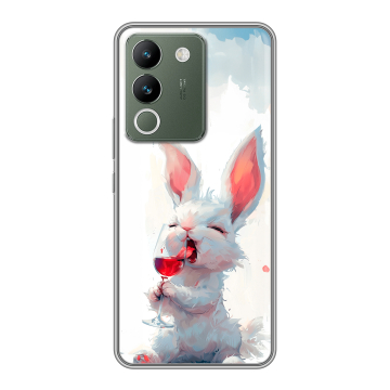 Силиконовый чехол на Vivo V29e с принтом кролик зайчик
