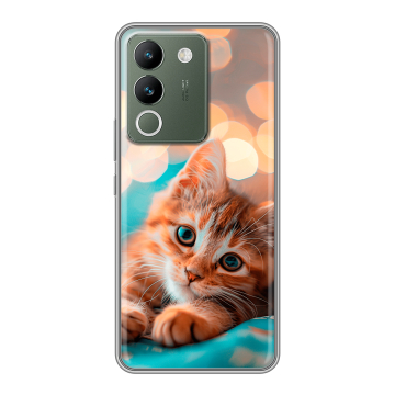 Силиконовый чехол на Vivo V29e с принтом котик
