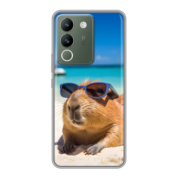Силиконовый чехол на Vivo V29e с принтом Капибара