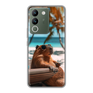 Силиконовый чехол на Vivo V29e с принтом Капибара Силиконовый чехол на Vivo V29e с принтом Капибара