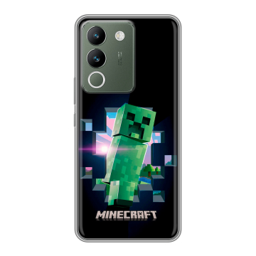 Силиконовый чехол на Vivo V29e с принтом Майнкрафт Minecraft