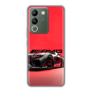 Силиконовый чехол на Vivo V29e с принтом Мерседес Mercedes AMG