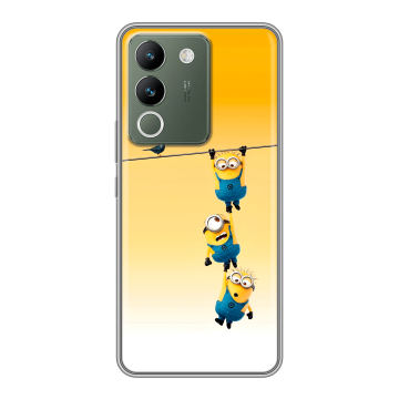 Силиконовый чехол на Vivo V29e с принтом Миньоны